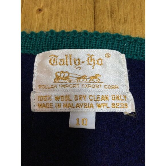 Vintage Tally-Ho Womens Wool Cardigan Jacket Size 10 Old Money Preppy - Picture 5 of 7